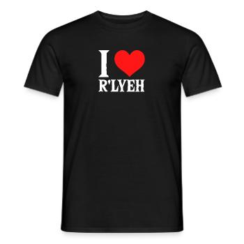 Cthulhu I Love R’lyeh, drôle d’horreur cosmique Cthulhu - T-shirt homme - noir - Devant - AI Model Male 178 light (178cm)
