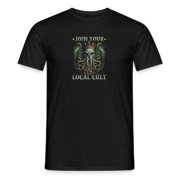 Join Your Local Cthulhu Cult, Cosmic Horror - Männer T-Shirt - Schwarz - Vorne - AI Model Male 178 light (178cm)