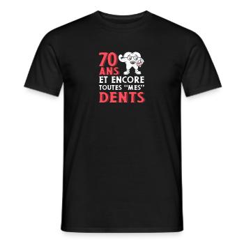 70 ans Anniversaire Papy Humour Retraité Papi Rigo - Men's T-Shirt - black - Front - AI Model Male 178 light (178cm)