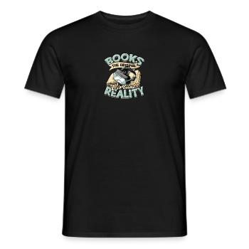 Bücher - die ursprüngliche virtuelle Realität - Buch - Männer T-Shirt - Schwarz - Vorne - AI Model Male 178 light (178cm)