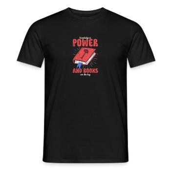 Knowledge is power, and books are the key - Book - Men's T-Shirt - black - Front - AI Model Male 178 light (178cm)