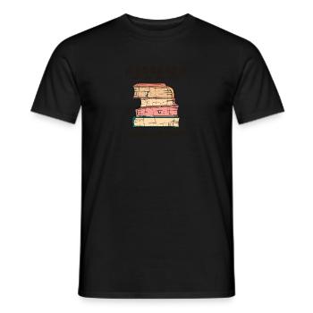 A book is a gift you can open again and again - - Men's T-Shirt - black - Front - AI Model Male 178 light (178cm)