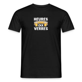 Heure Dix Verres Apéro Bière - Papy Alcool Humou - Men's T-Shirt - black - Front - AI Model Male 178 light (178cm)