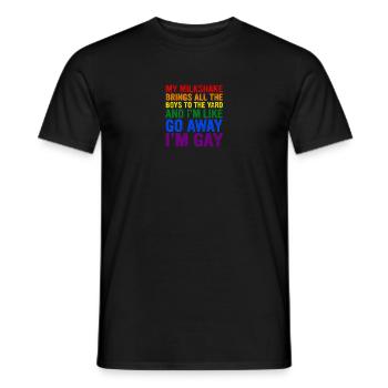 Mon milkshake amène les garçons dans la cour - je suis - T-shirt homme - noir - Devant - AI Model Male 178 light (178cm)