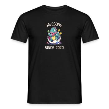 Kids Dinos Birthday Party | Awesome since 2020 - Men's T-Shirt - black - Front - AI Model Male 178 light (178cm)