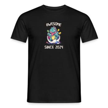 Kids Dinos Birthday Party | Awesome since 2024 - Men's T-Shirt - black - Front - AI Model Male 178 light (178cm)