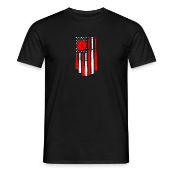Amerikanische Baseball-USA-Flagge - Sport - Männer T-Shirt - Schwarz - Vorne - AI Model Male 178 light (178cm)