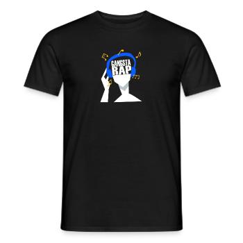 My headphones only play Gansta Rap - Men's T-Shirt - black - Front - AI Model Male 178 light (178cm)