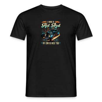 J’ai un hot rod ma voiture est belle trop drôle muscle - T-shirt homme - noir - Devant - AI Model Male 178 light (178cm)