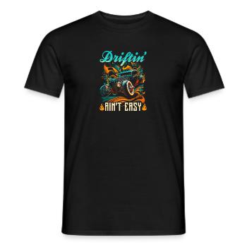 Hot Rod Drifting Aint Facile, drôle Muscle Car Rat - T-shirt homme - noir - Devant - AI Model Male 178 light (178cm)