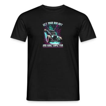 Hot Rod Sortez votre tige, Muscle Car Rat Rod - T-shirt homme - noir - Devant - AI Model Male 178 light (178cm)
