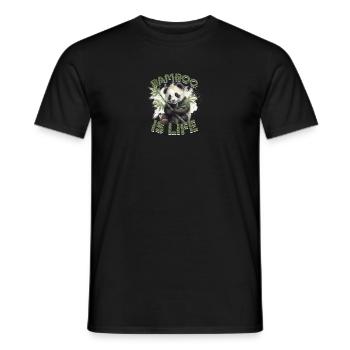 Bamboo is Life - Panda - Men's T-Shirt - black - Front - AI Model Male 178 light (178cm)