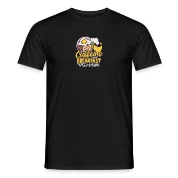 Caféine et petit-déjeuner : mes essentiels du matin - - T-shirt homme - noir - Devant - AI Model Male 178 light (178cm)