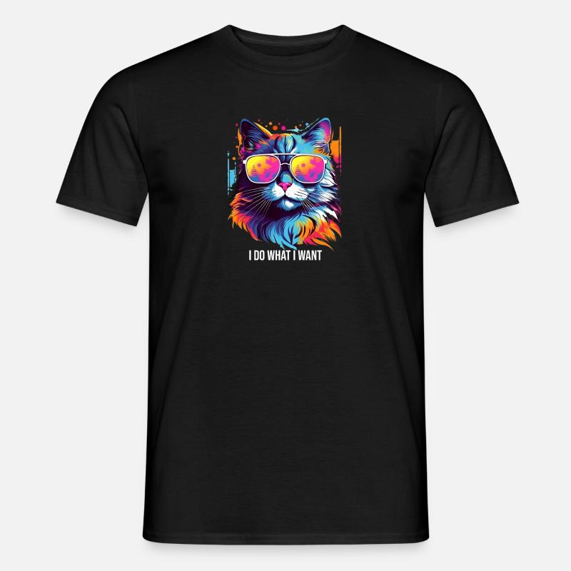 Ich mache, was ich will Katze - Männer T-Shirt - Schwarz