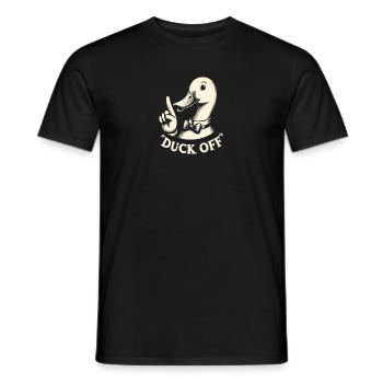 Duck Hunter Pun, Duck Off, Vintage Waterfowl Duck - Männer T-Shirt - Schwarz - Vorne - AI Model Male 178 light (178cm)