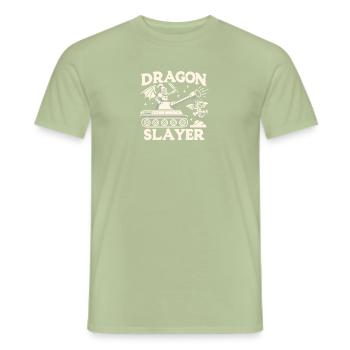 Dragon Slayer Knight Ren Faire LARP, Renaissance - Männer T-Shirt - Sage - Vorne - AI Model Male 178 light (178cm)