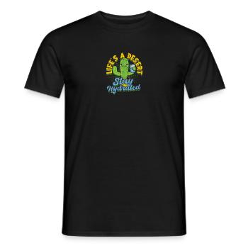 Life's a Desert, Stay Hydrated - Cactus - Men's T-Shirt - black - Front - AI Model Male 178 light (178cm)