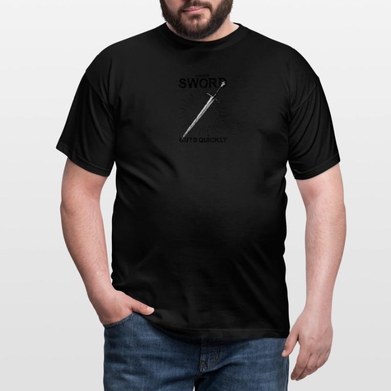 A sharp sword cuts quickly - Shield Men's T-Shirt
