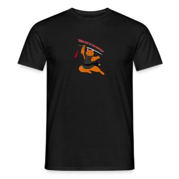 Ninja Cat to the Rescue - Be a Taijutsu Tiger - Men's T-Shirt - black - Front - AI Model Male 178 light (178cm)