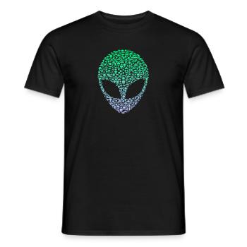 Tête extraterrestre d’OVNI martien extraterrestre - T-shirt homme - noir - Devant - AI Model Male 178 light (178cm)