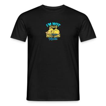 I'm not lazy, I'm on energy-saving mode. - - Men's T-Shirt - black - Front - AI Model Male 178 light (178cm)