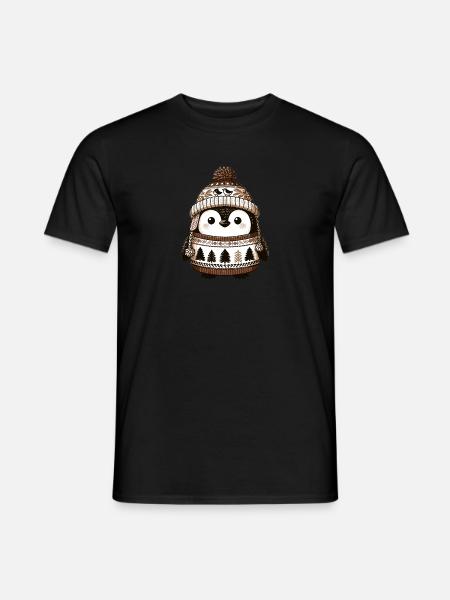 Przytulna estetyczna odzież Penguin Cabincore - T-shirt męski - czarny