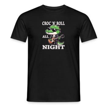 Krokodil Gitarren-Musikliebhaber - Männer T-Shirt - Schwarz - Vorne - AI Model Male 178 light (178cm)