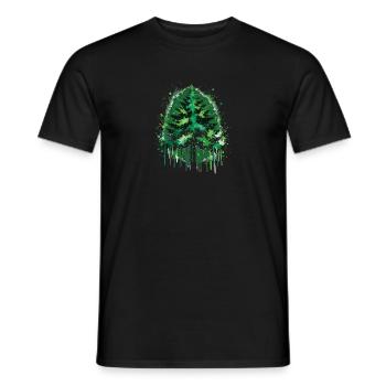 Waldgeflüster Grün Tannenbaum Design - Männer T-Shirt - Schwarz - Vorne - AI Model Male 178 light (178cm)