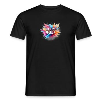 Holi Festival Multicolor Powder Explosion - Men's T-Shirt - black - Front - AI Model Male 178 light (178cm)