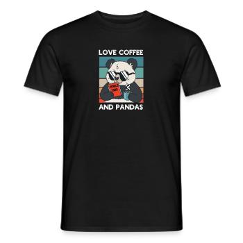Drôle Panda Ours buvant des amateurs de café Vintage - T-shirt homme - noir - Devant - AI Model Male 178 light (178cm)