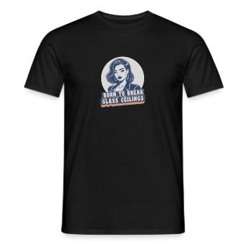 Women's Rights Female Empowerment Break Glass - Men's T-Shirt - black - Front - AI Model Male 178 light (178cm)