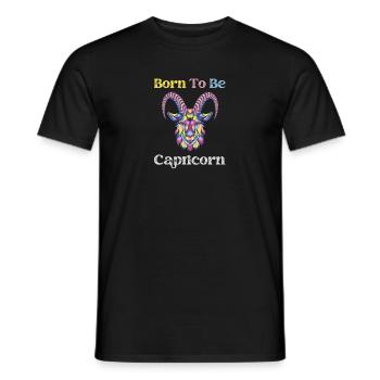 Né pour être Signe Capricorne de l’astrologie du zodiaque - T-shirt homme - noir - Devant - AI Model Male 178 light (178cm)