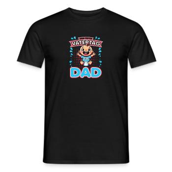 Mein Erster Vatertag als Papa 2024 - Dad - Männer T-Shirt - Schwarz - Vorne - AI Model Male 178 light (178cm)