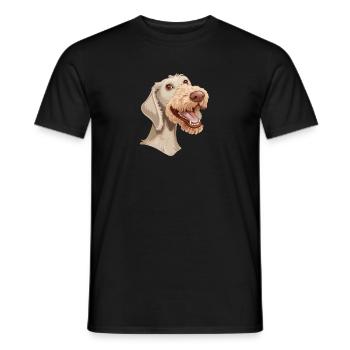 Bedlington Terrier | Cartoon Artwork - Männer T-Shirt - Schwarz - Vorne - AI Model Male 178 light (178cm)