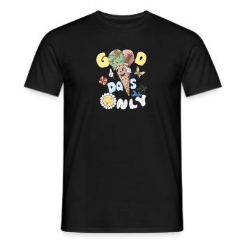 Lustige Eis Waffel Vintage 70er Doodle - Männer T-Shirt - Schwarz - Vorne - AI Model Male 178 light (178cm)