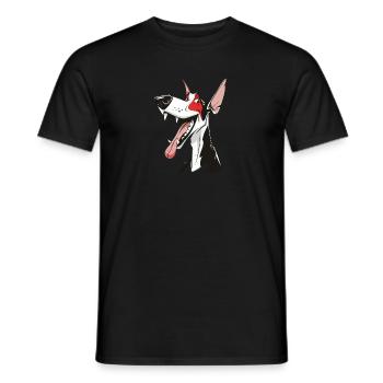 Podenco Ibicenco Ibizan Hound | Cartoon Artwork - Men's T-Shirt - black - Front - AI Model Male 178 light (178cm)
