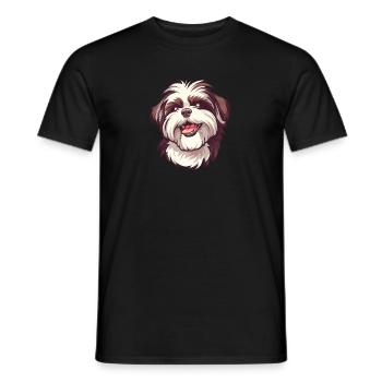 Shih-Tzu | Illustration de dessin animé - T-shirt homme - noir - Devant - AI Model Male 178 light (178cm)