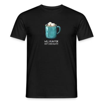 I will Run For Hot Chocolate - Men's T-Shirt - black - Front - AI Model Male 178 light (178cm)