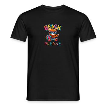 lustiger Bär - Beach Please - Männer T-Shirt - Schwarz - Vorne - AI Model Male 178 light (178cm)