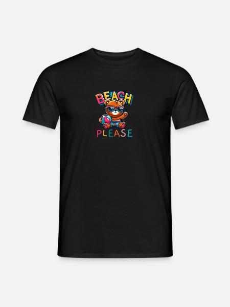 Funny Bear - Beach Please - Men's T-Shirt - black