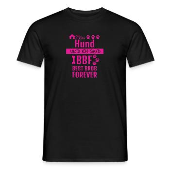 Hundesport Hundeschule Spruch Best Bros Forever - Männer T-Shirt - Schwarz - Vorne - AI Model Male 178 light (178cm)