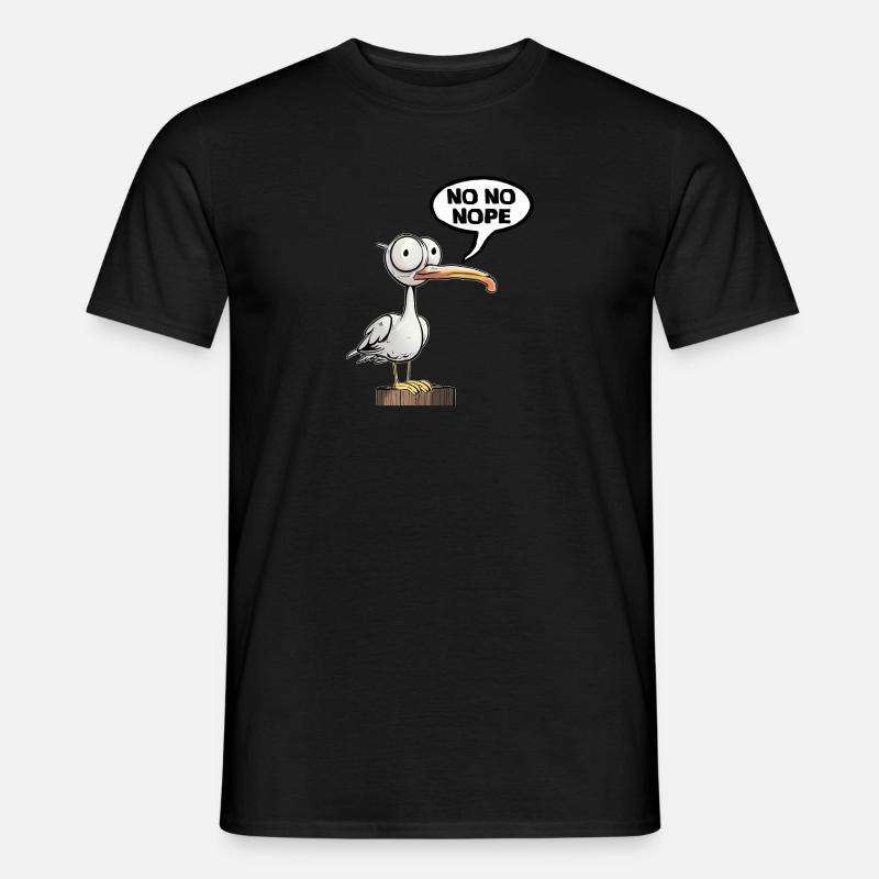 Spass Sei Möwe nein - Männer T-Shirt - Schwarz