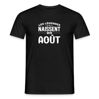 Les légendes naissent en août - T-shirt homme - noir - Devant - AI Model Male 178 light (178cm)