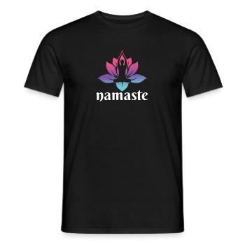 Namaste Lotus – Spirituelles Yoga Design - Männer T-Shirt - Schwarz - Vorne - AI Model Male 178 light (178cm)
