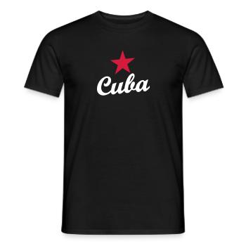 KUBA CUBA MIT ROTEM STERN - Männer T-Shirt - Schwarz - Vorne - AI Model Male 178 light (178cm)