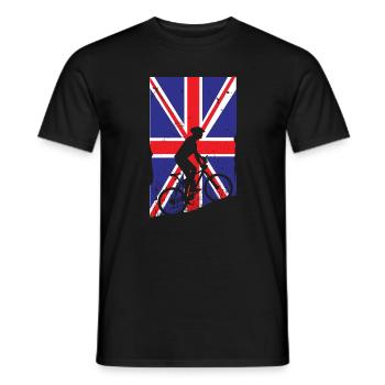 Britisches Mountainbiken auf der Flagge des Vereinigten Königreichs - Männer T-Shirt - Schwarz - Vorne - AI Model Male 178 light (178cm)