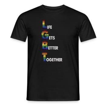 Gay Pride - T-shirt homme - noir - Devant - AI Model Male 178 light (178cm)