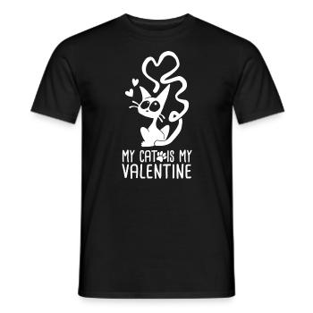 My cat is my valentine - T-shirt homme - noir - Devant - AI Model Male 178 light (178cm)