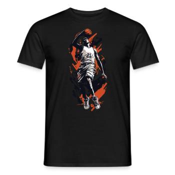 Basketball Game Action Aesthetic Streetwear - Men's T-Shirt - black - Front - AI Model Male 178 light (178cm)