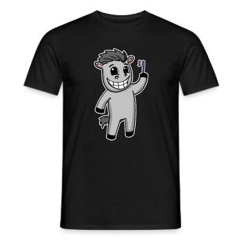 Horse with toothbrush - Men's T-Shirt - black - Front - AI Model Male 178 light (178cm)